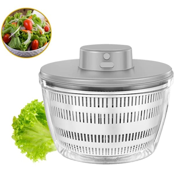 4000 ml Automatic Cordless USB Salad and Vegetable Dehydrator. Serving Bowl. Quick Drying. Trendy Color Kitchen Utensil