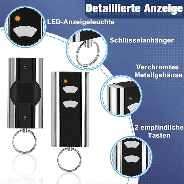 Garage Remote Control for Entrematic RCU433 2-Button, 433.92Mhz Garage Door Key Black