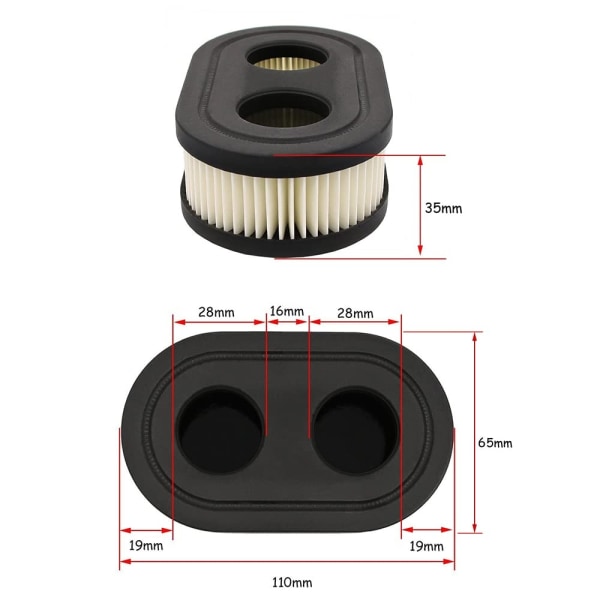 Gräsklippare Luftfilter 2 st Gräsklippare Motor Luftfilter Luftfilter för Motorer Kan Ersätta