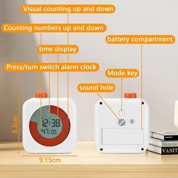 Digital visuell timer - LED 60 minuters nedräkning Stoppur Väckarklocka Mångsidig användning
