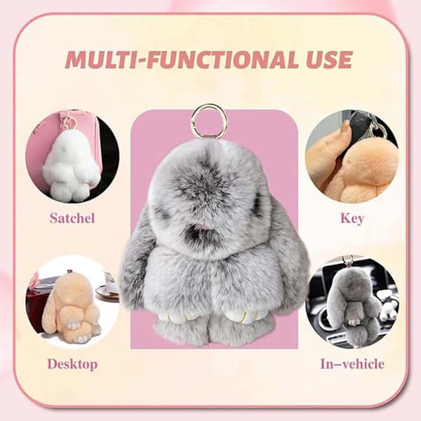 Bunnylulu Keychain, Bunny Lulu Keychain, Cute Rabbit Keychain with Elegant Box, Rabbit Keychain Plush C