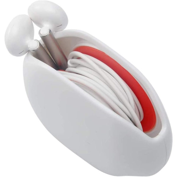 2-pack automatisk kabel- och rullförvaringsbox - 7,1 x 5,1 x 2,5 cm - Vit