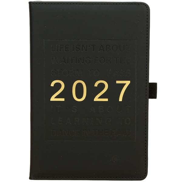 2027 Skema (engelsk version) Kalender, notesbog, journal, bandageplanlægger (sort) BLACK