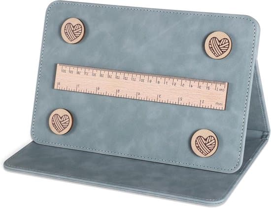 Pattern Holder for Crochet & Knitting - Magnetic - Foldable - with Magnetic Ruler. A practical accessory for crochet & knitting enthusiasts, idea
