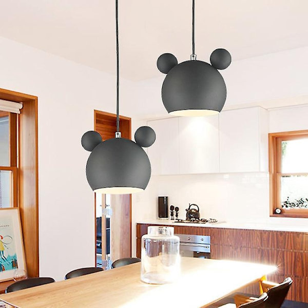 2025 Lämplig Nordisk Modern Minimalistisk Macaron Mickey Ljuskrona Smidesjärn Bar Matsal Ljuskrona Vardagsrum Barnrum