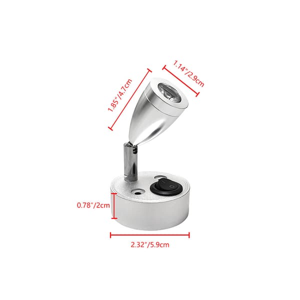 2 stk LED Spot Leselampe 12V, Aluminium Vegg med