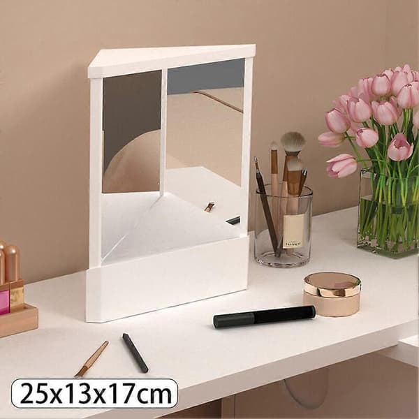 Non-reversing mirror True image reflection Stable base Mirror gift Compatible with women Whit White Small size