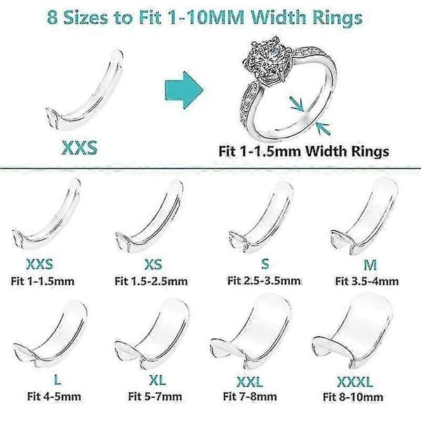 Usynlig Silikone Ringformindsker Justerbar Ringstørrelse Reducer Gennemsigtig