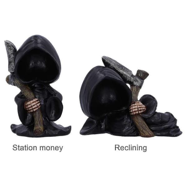 Halloween Grim Reaper Staty, Harts Reaper, Grim Reaper Prydnad, Skulptur Samlargåva Reclining