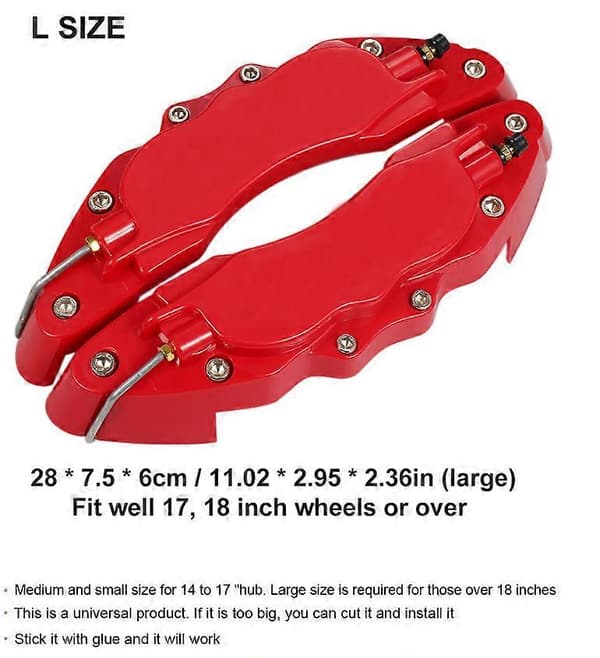 4 pcs ABS Plastic Universal 3D Style Front Rear Disc Brake Caliper Cover Kit, 8 Colors Silver