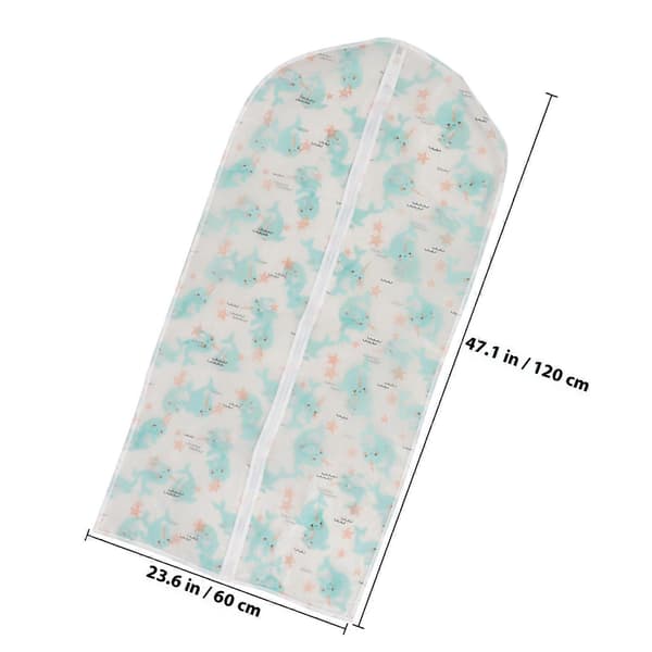Blue Garment Bag Dustproof Cover for Home Use 4 Pcs PVC Material