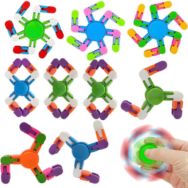 9-pack Fidget Spinner-leksaker för barn och vuxna, DIY formbar fingertoppsleksak
