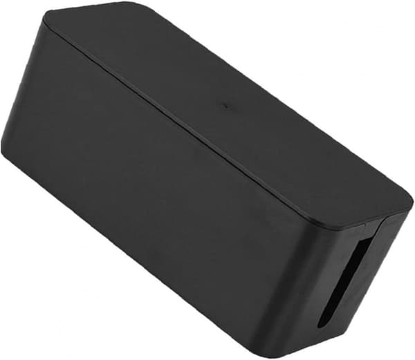 Kabelbox, förvaringsbox för kablar, dammsäker, svart