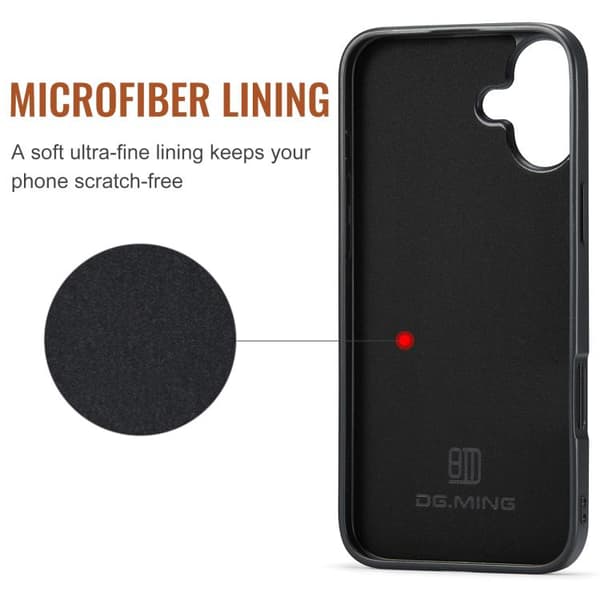 iPhone 17 Skal læderfodral DG.MING M2 Series 3-Fold Kortholder Kaffe