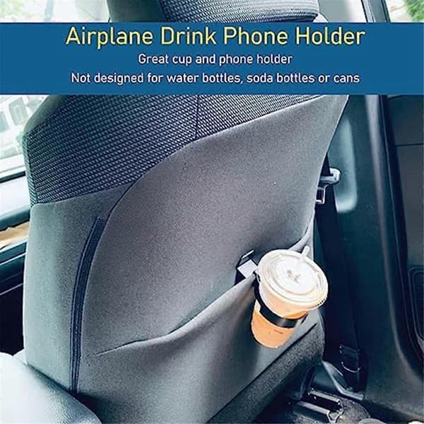 Drink Cup Holder, Reusable Airplane Phone Holder Portable Car Cup Coaster for Home Office