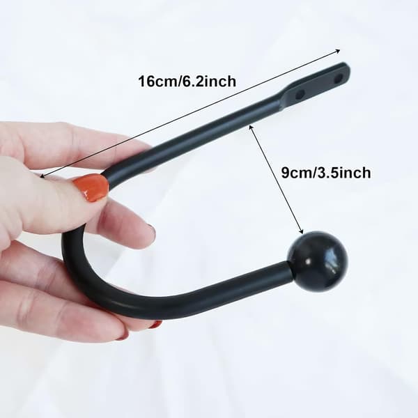 Curtain Tiebacks, 2 Pcs Curtain Holdbacks with Screws, Wall Mounted Curtain Holder Drape Accessories for Window Shower Curtain, Black