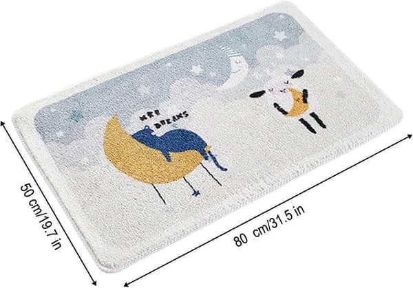 Badrumsmatta, trendiga tecknade flockade badrumsmattor, hållbara inomhus...