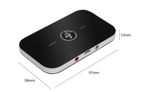 Bluetooth 5.0 Transmitter Receiver, 2-in-1 Wireless Portable Stereo Audio Adapter Receiver with RCA/3.5mm AUX Compatible Low Latency HD Audio