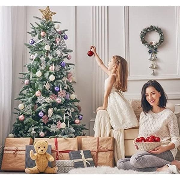 Julgransprydnader, 24-pack julgransprydnader, julgransprydnader, glitterprydnader, för juldekorationer.