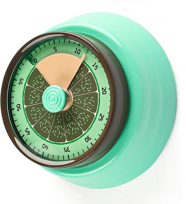Icke-tickande analog visuell timer, tyst magnetisk baksida timer för matlagning klassrumsstudier