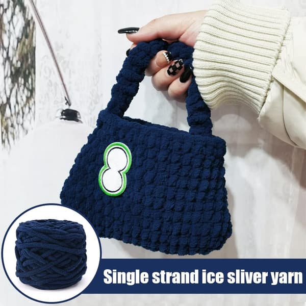 Hæklegarn 4xHæklegarn til Hækling, Blødt Chunky Garn til Garnprojekter Navy blue