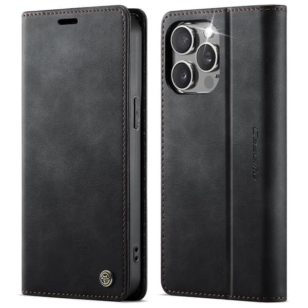 Compatible with iPhone 15 Pro Case CASEME 033 Series RFID Wallet Stand Calf Texture Leather Phone Cover