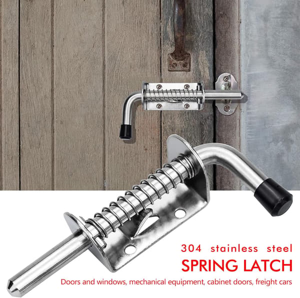 2 stk garasjeportbolt, fjærlås, stålfjærbolt 130 mm