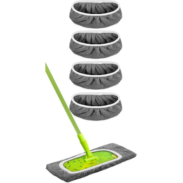 4 stk Blå 25,4 * 11,5 cm Erstatningspuder til Swiffer Sweeper Moppe, Klude til Swiffer Gulvmoppe, Genanvendelige Overtræk