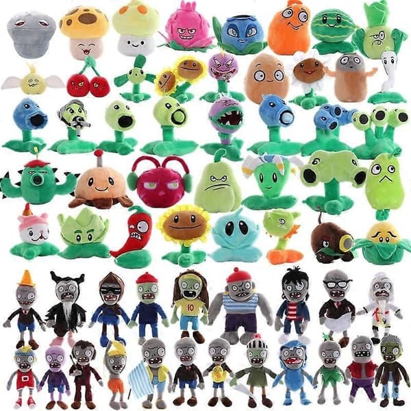 Plants Vs Zombies 2 Pehmolelusetti: Herneenampuja & Auringonkukka Anime Pehmolelu Silver