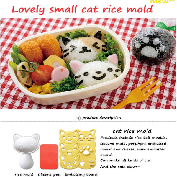 Onigiri-form, Bento-lådetillbehör Bento-lådor för barn Luncher Dekor Lunchlåda