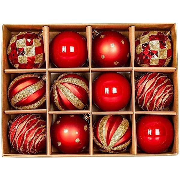 Julgransdekoration Julgranskulor Set 6Cm12Pcs Plast Julpläteringskula Jul