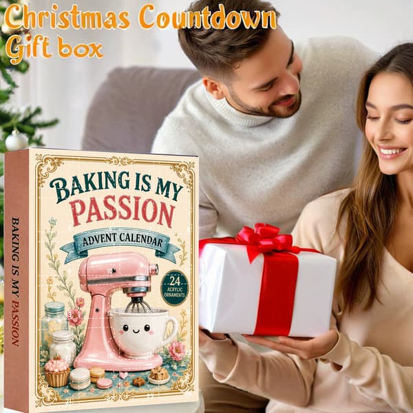 Baknings-adventskalender, 24 akrylberlocker för bakning, julklapp