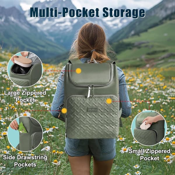 Insulated Backpack / Cooler Bag - Picnic Bag with Double Compartments, Waterproof & Leak-Proof for Camping, Travel & Beach
