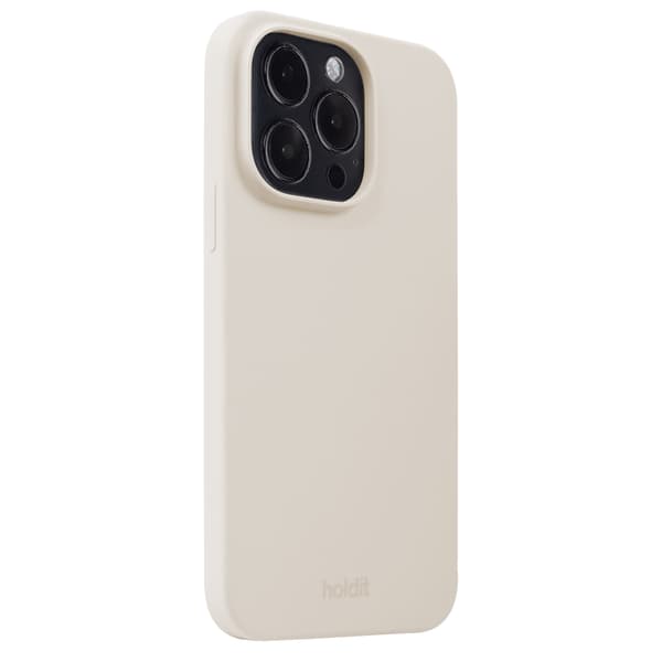holdit iPhone 14 Pro -silikonikuori, vaalea beige