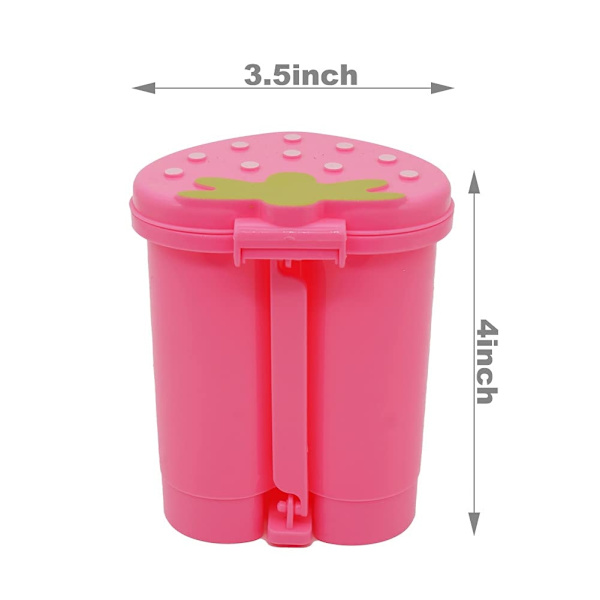 Mini skrivbordspapperskorg med svänglock söt rosa jordgubbe, mini papperskorg för bänkskiva