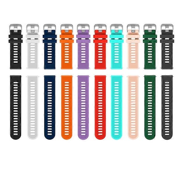 Til Garmin Forerunner 245 Music 20mm Silikone Twill Urrem Black