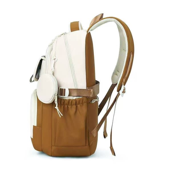 Cute Capybara Student Backpack, Lightweight Kids Backpack with Coin Purse for Primary and Secondary School Students (Purple)