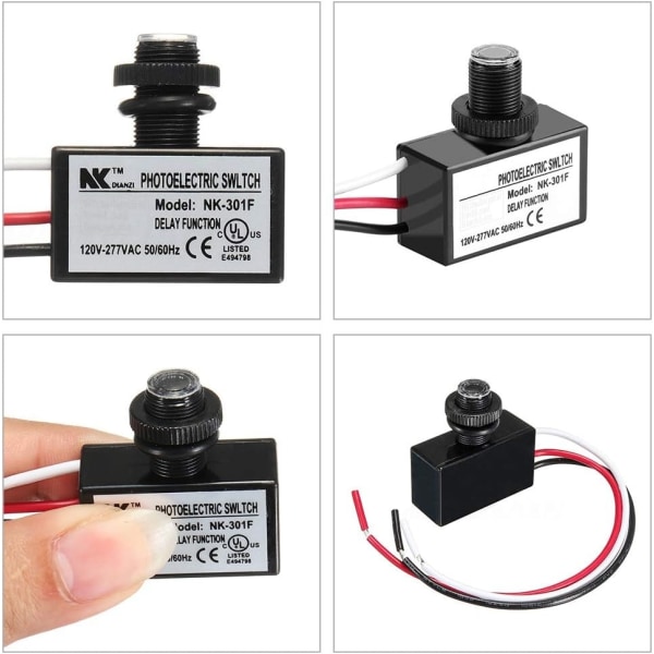 2024 Ny 120-277V Skymnings-till-gryningssensor Fotoelektrisk strömbrytare Ljus Fotocellsensor Belysningsbrytare