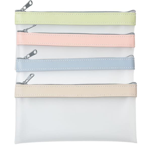 Pennfodral 4-pack med blixtlås Multifunktionell genomskinlig pennväska