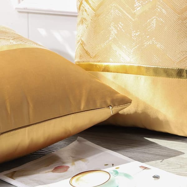 2 st kuddfodral guldtråd våg dekorativt örngott polyester hem vardagsrum soffa sovrum (