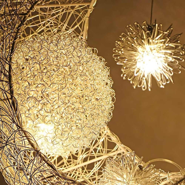 2025 Lämplig Härlig Måne och Stjärna Fairy Light Hängande Aluminium Taklampa för Barn Sovrum Vardagsrum