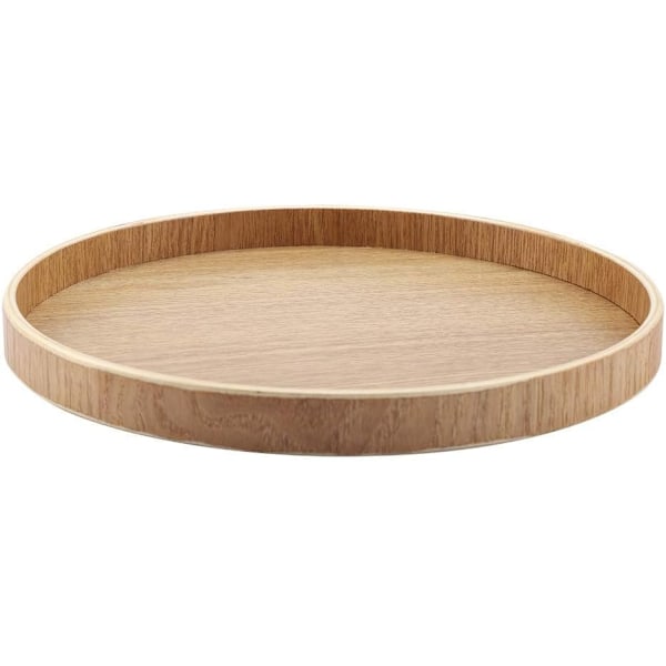 Trätallrik Bambu Rund Bricka Teservis Middag Frukost Frukt Godis Mat (24cm)