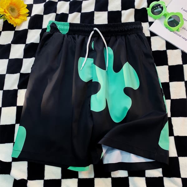 Badebukser til mænd, hurtigtørrende strandshorts, sort Black 3XL