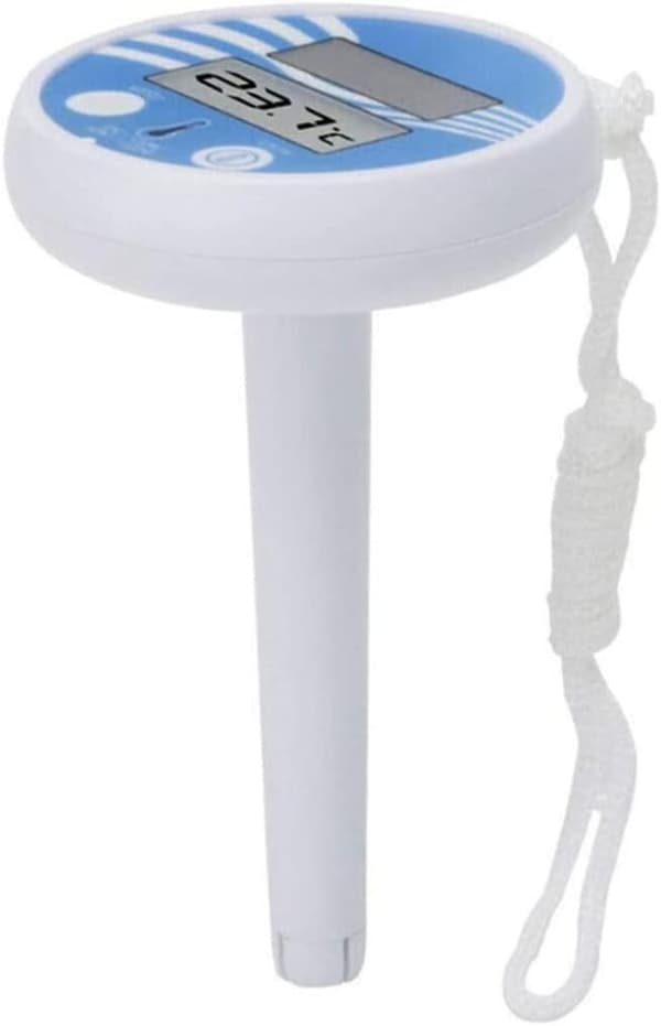 Flytande Vattentermometer Pooltermometer Digital Solenergi Temperaturmätare med Snöre för