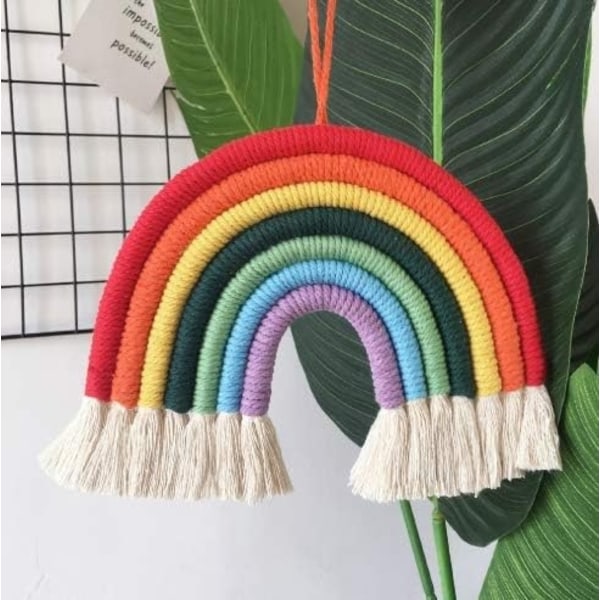 Regnbågsformad Macramé Väggdekoration för Barnkammare