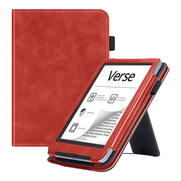 Kalveskindsetui til Pocketbook Verse / Verse Pro Red