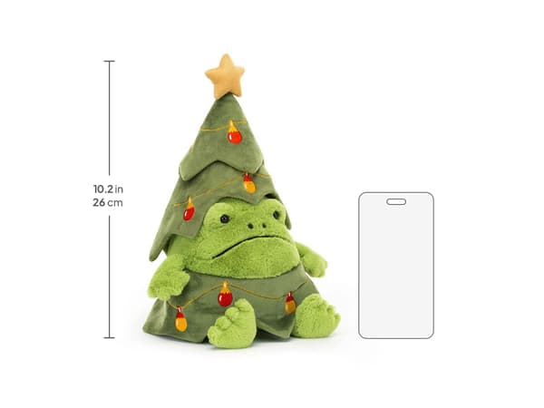 Jellycat 29 cm juletræ Ricky Rain Frog blødt legetøj