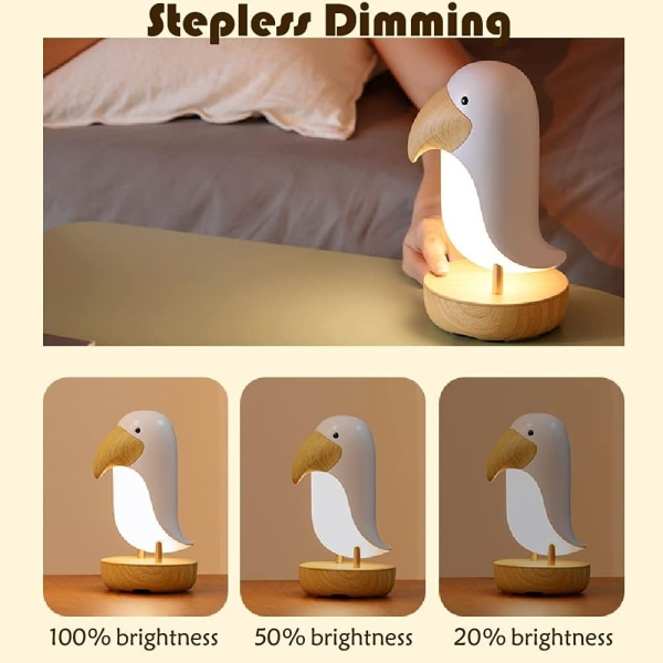Bordslampa, LED-bordslampa, liten bordslampa, steglös dimning, andning, dagislampa, bröst