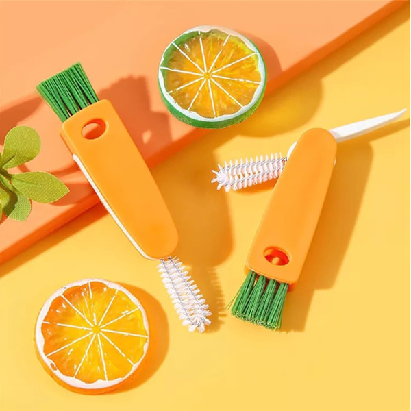 3 i 1 Multifunktionell Köks Minikopp Lock Rengöringsborste, Kopp Lock Slot Cleaner