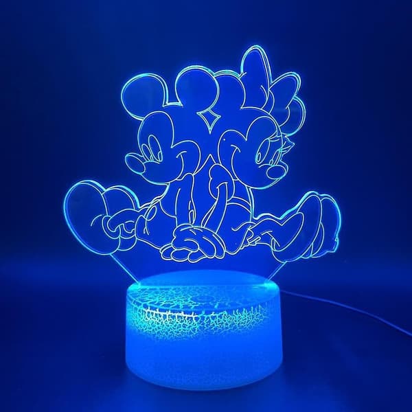 Minnie Mickey 3d LED-nattlampa för barn sovrum bordslampa